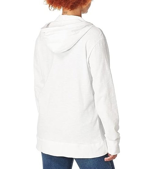 Women's Slub Knit, Front Zip, Cotton Jersey Cotton Jacket Hoodie