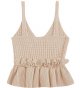 Women's Casual Knit Top Sleeveless Ruffle Hem V Neck Peplum Crop Tank Top
